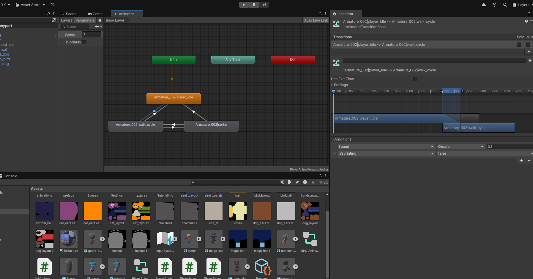 Adding baked animations for each character in Unity